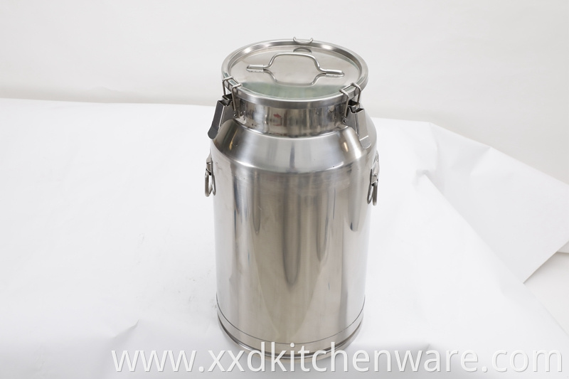 Stainless Steel Milk Bucket With Lid 2